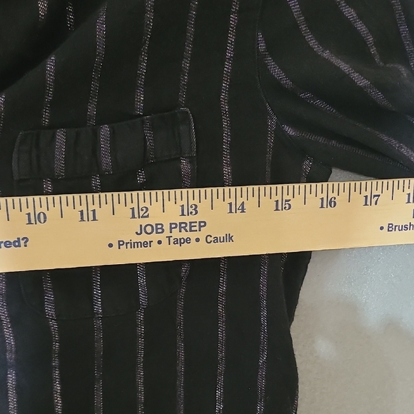 VICTORIA'S SECRET Women's Black Striped Pajama Top Shirt - Size X-Small - Picture 8 of 8